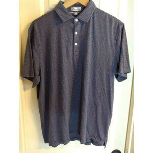 Peter Millar Polo Shirt Blue Pinstripes Sz L